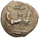 Sicily, Kamarina. Silver Tetradrachm (16.96 g), ca. 425-405 BC Choice VF