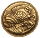 Lesbos, Mytilene. Electrum Hekte (2.54 g), ca. 521-478 BC Nearly Mint State