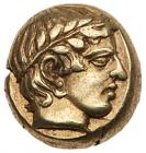 Lesbos, Mytilene. Electrum Hekte (2.55 g), ca. 454-428/7 BC Choice VF