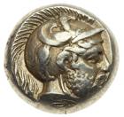 Lesbos, Mytilene. Electrum Hekte (2.52 g), ca. 412-378 BC Choice VF