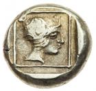 Lesbos, Mytilene. Electrum Hekte (2.52 g), ca. 412-378 BC Choice VF - 2