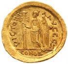 Zeno. Gold Solidus (4.48 g), second reign, AD 476-491 Mint State - 2