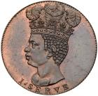 Barbados, St James, Sir Philip Gibbes, Restrike Copper Proof Halfpenny Token, 17