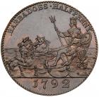 Barbados, St James, Sir Philip Gibbes, Restrike Copper Proof Halfpenny Token, 17 - 2