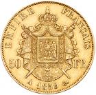 Second Empire (1852-70), Napoleon III as Emperor, gold 50-Francs, 1859, Paris - 2