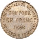 Reunion, copper-nickel 1-Franc, 1896, Paris mint - 2