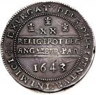 Charles I (1625-49), silver Pound, 1643, the 3 of date struck over 2 - 2