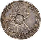 George III (1760-1820), octagonal countermark upon Spanish Eight Reales of King Charles IIII (1788-1808), 1797 FM