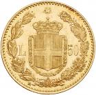 Italy Kingdom, Umberto I (1878-1900), gold 50-Lire, 1884-R, Rome - 2