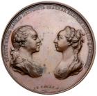 Medal. Bronze. 64.5 mm. By J.C.G. Jaeger and J.B. Gass. Marriage of Grand Duke Paul Petrovich to Princess Natalia Alexeevna, 177