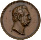 Medal. Bronze. 43 mm. By V. Alexeev. Visit of Alexander II to the Academy of Science for the Jubilee, 1876.