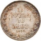 Poland. 10 Zlotych-1 1/2 Roubles, 1833- PCGS About Unc