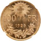 Switzerland. 100 Francs, 1925-B NGC MS66 - 2