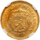 Netherlands. 5 Gulden, 1912 NGC MS62 - 2