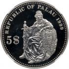 Palau. Palladium Essai 5 Dollars, 1999 NGC PF68 UC