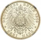 German States: Lubeck. 3 Marks, 1910-A NGC PF65 UC - 2