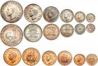 South Africa. 9 piece Proof Set: 5 Shillings to Farthing, 1949 PCGS PF67 RD