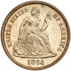 1864 Liberty Seated 10C PCGS Proof 65