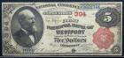 Fr-466. 1882 Brown Back, $5 National Bank Note. The First National Bank, Westport, CT. Charter #394. PCGS Very Fine 20