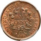 1806 C-4 R1 Large 6 with Stems PCGS graded MS62 Red & Brown, CAC Approved - 2
