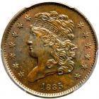 1835 C-1 R1 Repunched 5 PCGS graded MS63 Brown, CAC Approved