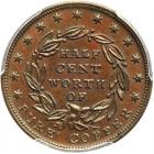 1837 Half Cent Hard Times Token Low-49, Rulau HT-73 R2 PCGS graded MS65 Brown - 2