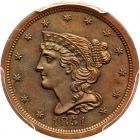 1851 C-1 R1 Second 1 Repunched PCGS graded MS63 Brown