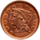 1850 N-6 R1 PCGS graded MS64 Red & Brown, CAC Approved