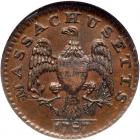 1787 Massachusetts Half Cent Ryder 4-C Rarity-1 NGC graded AU58 - 2