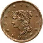 1840 N-7 R3 Large Date PCGS graded MS64 Brown, CAC Approved