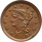 1847/47 N-31 R5 Large 7 over Small 7 NGC graded MS63 Brown