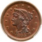 1855 N-12 R1 Upright 55 PCGS graded MS63 Red & Brown, CAC Approved