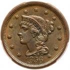 1856 N-14 R1 Italic 5 PCGS graded MS64+ Brown, CAC Approved