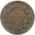 1881 Shield 5C PCGS G6