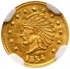 1854 California Gold Token. Indian. Round. NGC MS66