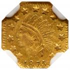 1875 California Gold Token. Indian. Octagonal NGC MS63