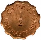 Cyprus. 1/2 Piastre, 1949 NGC MS66 RB - 2