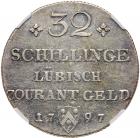 German States: Lubeck. 32 Schilling (Gulden), 1797-HDF NGC AU58 - 2