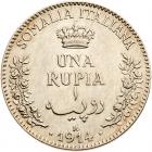 Italian Colonies: Italian Somaliland. Rupia, 1914-R PCGS AU55 - 2