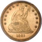 1863 Liberty Seated 25C PCGS Proof 64