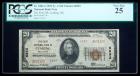 1929 Type 2, $20 National Bank Note. The First NB, Cushing, OK. Charter #6893. PCGS Very Fine 25