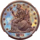 1871 Pattern Silver Dollar. Copper, reeded edge. Judd-1135. Pollock-1272. Low Rarity 7