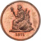 1871 Pattern Quarter Dollar. Copper, reeded edge. Judd-1094. Pollock-1230. High Rarity 7