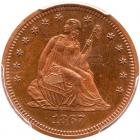 1867 Pattern Quarter Dollar. Copper, reeded edge. Judd-590. Pollock-654. High Rarity 7