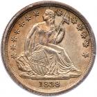 1838 Liberty Seated 10C. Lg Stars PCGS MS64