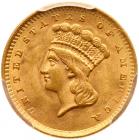 1856 $1 Gold Indian. Upright 5 PCGS MS63