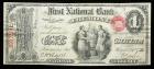 Original Series, $1 National Bank Note. The First National Bank of Fremont, Nebraska