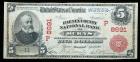 1902, $5 Red Seal. National Bank Note. The Harney County NB of Burns, Oregon