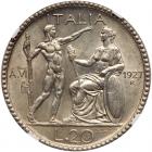 Italy. 20 Lire, 1927-R NGC MS63 - 2