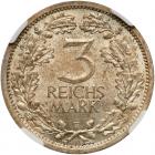 Germany. 3 Reichsmark, 1931-E NGC MS64 - 2